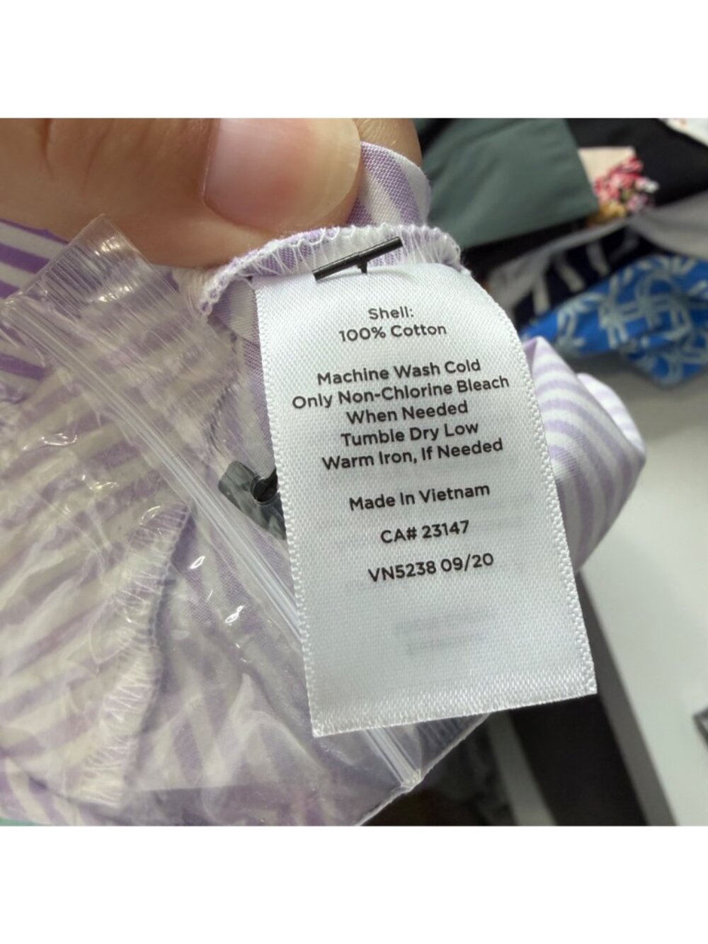 TALBOTS cotton stripe shirt dress in purple & white size 10 - Picture 9 of 10